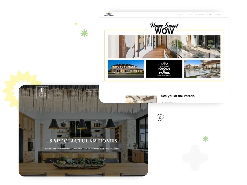Homepage Hero Examples of Parade of Homes websites