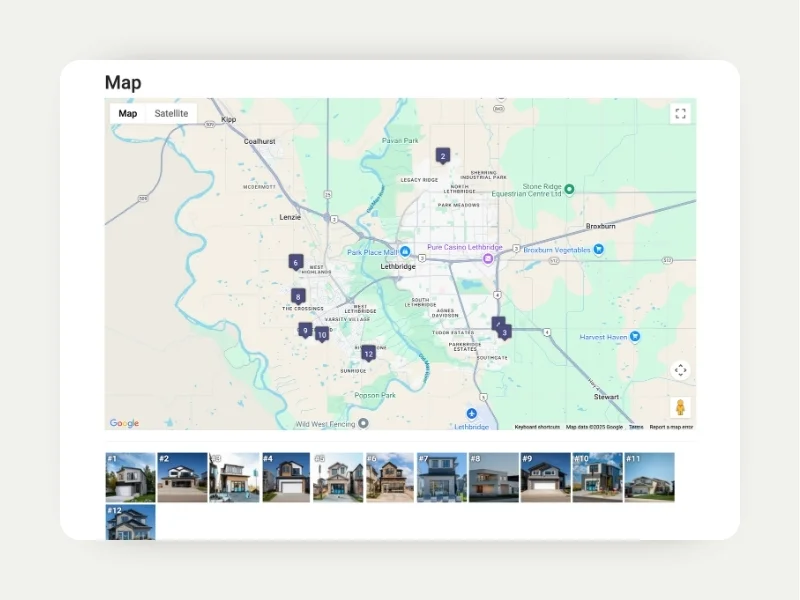 Map for Parade of Homes event