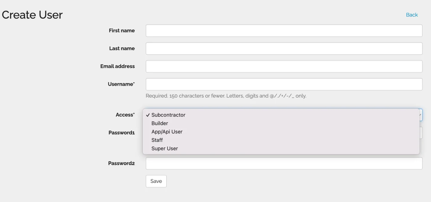 Adding a new staff or super user account in Web Manager