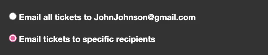 Sending a batch of complimentary tickets to an organization