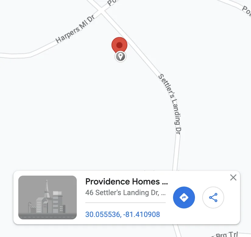 Step 2: clicking the exact physical location of the house on the map