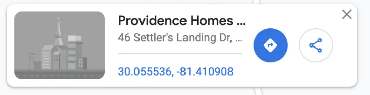 Step 3: the latitude and longitude shown in blue after clicking the map