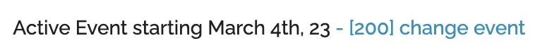 Selecting a previous event year from the dropdown in Web Manager
