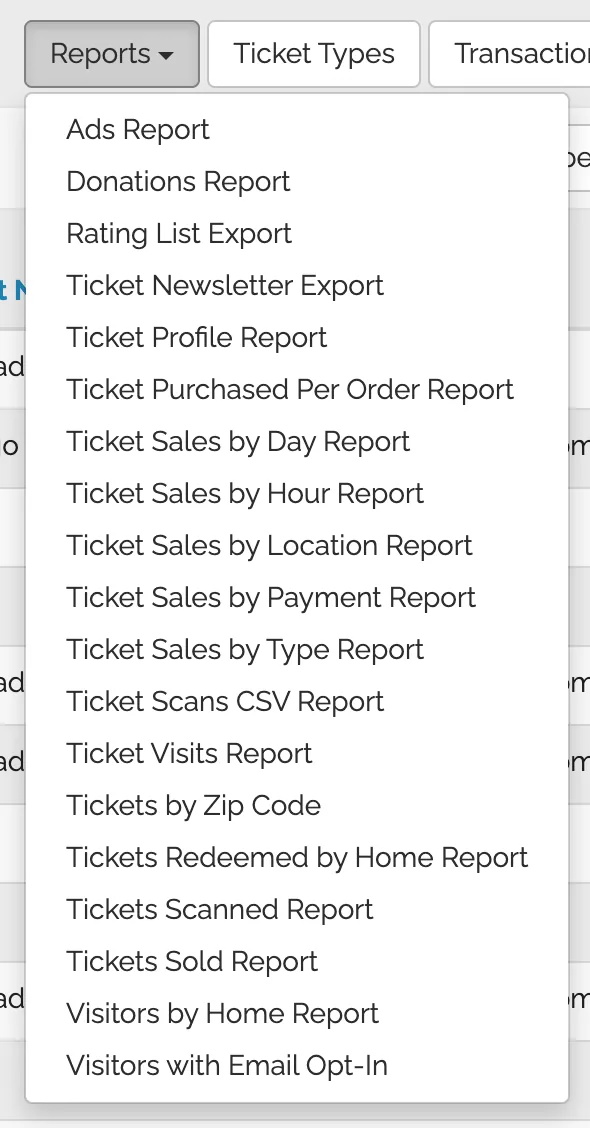 Where to find reports in Web Manager